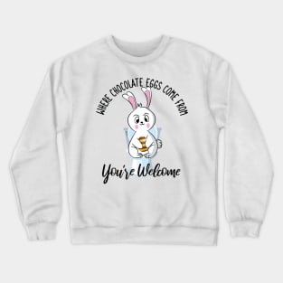 Where Chocolate Eggs Come From Easter Potty Poop Crewneck Sweatshirt